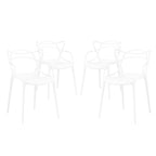 Ensemble de 4 chaises en plastique intriqué