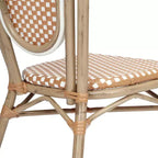 Chaise empilable de bistrot Thonet commerciale intérieure/extérieure Flash Furniture Lourdes, rotin synthétique et cadre en aluminium