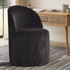 Fauteuil d'appoint pivotant moderne en chenille avec roulettes, fauteuil roulant sans accoudoirs pour salon, chambre ou bureau à domicile - Panipeachy