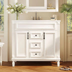 Meuble-lavabo moderne de 36 po avec vasque et armoire à miroir, 2 portes et 2 tiroirs
