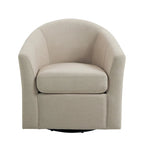 Lot de 2 fauteuils d’appoint modernes pivotants en forme de tonneau, rembourrés, pour le salon