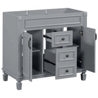 Meuble-lavabo moderne de 36 po avec vasque et armoire à miroir, 2 portes et 2 tiroirs