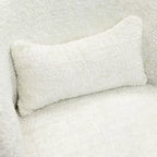 Fauteuil club pivotant rembourré crème avec piètement en bois crème, blanc cassé