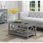 Table basse circulaire avec étagère