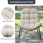 Fauteuil Papasan en rotin PE avec coussin pour intérieur et extérieur