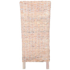 Lot de 2 chaises de salle à manger en osier naturel 48L x 56P x 104H cm, style bohème côtier