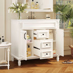 Meuble-lavabo moderne de 36 po avec vasque et armoire à miroir, 2 portes et 2 tiroirs