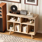 Meuble support pour tourne-disque COZONY avec rangement vinyles, étagère décorative de 39,5 po pour platine vinyle, pouvant contenir jusqu'à 350 albums, pour salon