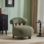 Chaise d'appoint sans accoudoirs Christopher Knight Home Gareth en bois moderne et tissu bouclé