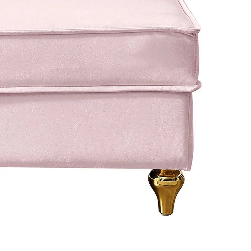 Fauteuil méridienne de rangement élégant français en velours avec coussin