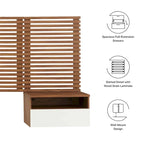 Rendu d'une tête de lit King murale et de tables de nuit modernes