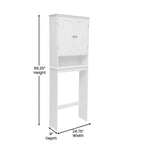 Meuble de toilette sur pied de toilette style ferme avec étagères et portes à fermeture magnétique