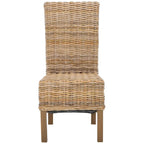 Lot de 2 chaises de salle à manger en osier naturel 48L x 56P x 104H cm, style bohème côtier