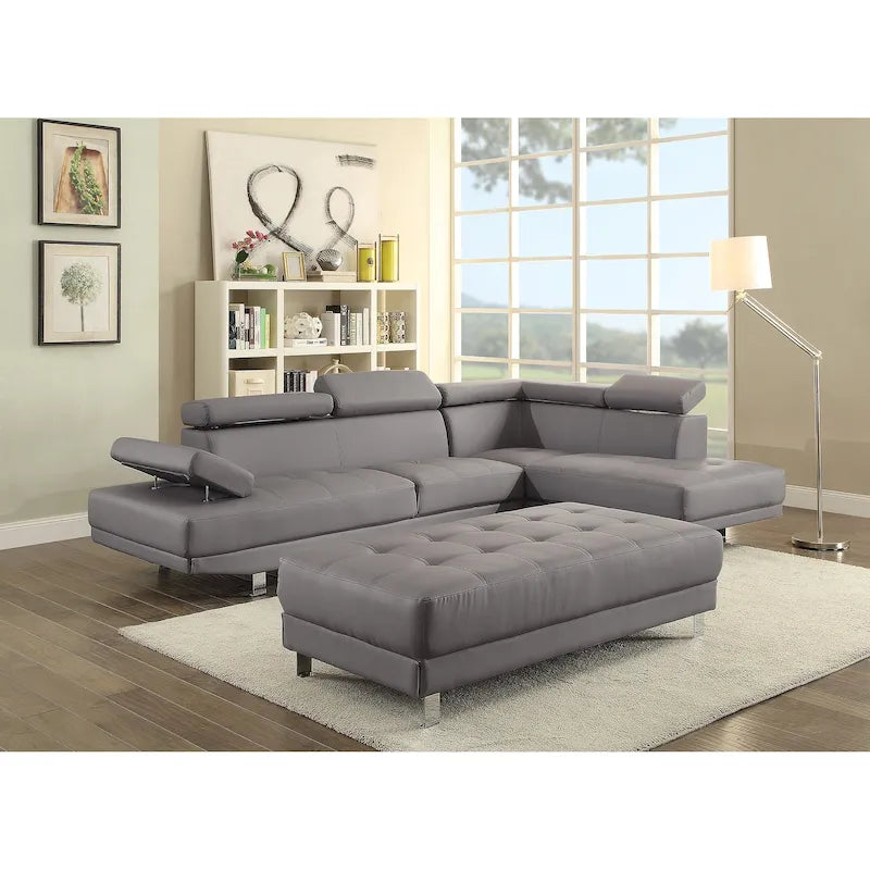 Canapé sectionnel en L 2 pièces en similicuir Riveredge de 277 cm de large - 76L x 109W x 28H