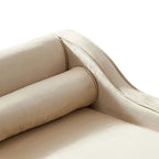 Fauteuil méridienne de rangement élégant français en velours avec coussin