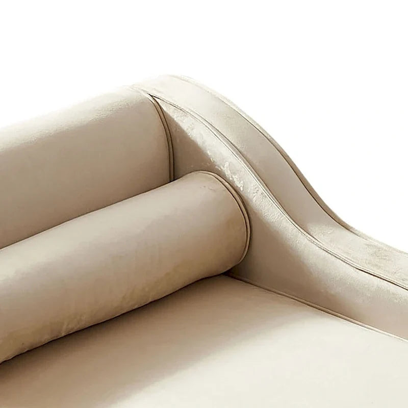 Fauteuil méridienne de rangement élégant français en velours avec coussin