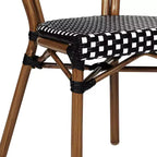 Chaise empilable de bistrot Thonet commerciale intérieure/extérieure Flash Furniture Lourdes, rotin synthétique et cadre en aluminium